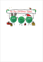 Ha Pea Christmas Card - Personalised - Large (A4) - By Funky Pigeon