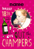 HAP-PEA-NESS - Birthday Card 18th Photo Upload Champers - Giant - By Funky Pigeon
