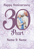 Happy Pearl 30 Year Wedding Anniversary Card,  Personalised with Photo Upload - A5 - By Funky Pigeon