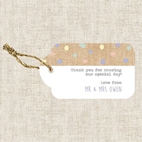 Hessian Pastel Bunting Favour Tag