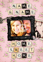 Home Sweet Home Letters Card - Personalised With Photo Upload - Large (A4) - By Funky Pigeon