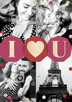 I Heart U Multi Photo Card - Large (A4) - By Funky Pigeon