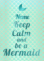 Keep Calm and be a Mermaid Greeting Card - Large (A4) - By Funky Pigeon