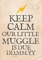 Keep Calm Muggle Due Pregnancy Announcement Card - Personalised - A6 - By Funky Pigeon