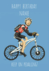 Keep On Pedalling Personalised Card - A6 - By Funky Pigeon