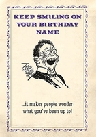 Keep Smiling On Your Birthday Personalised Card - A6 - By Funky Pigeon
