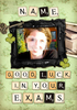 Letters Good Luck In Your Exams Card - Personalised With Photo Upload - Large (A4) - By Funky Pigeon