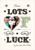 Lots Of Luck Card - Personalised with Photo - Large (A4) - By Funky Pigeon