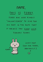Lucky Rabbit Foot Good Luck Card - Personalised - Giant - By Funky Pigeon