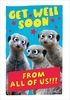Meerkat Get Well Soon Card from All of Us - Personalised - Large (A4) - By Funky Pigeon