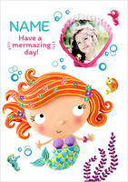 Mermaid Photo Upload Mermazing Birthday Card - A6 - By Funky Pigeon