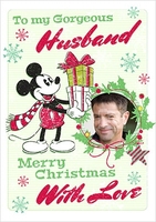 Mickey Mouse Christmas Card For Husband - Personalised With Photo Upload - Giant - By Funky Pigeon