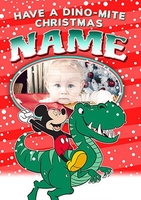 Mickey Mouse Dinomite Christmas Card - A6 - By Funky Pigeon