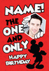 Mickey Mouse the One and Only Photo Birthday Card - Large (A4) - By Funky Pigeon