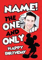 Mickey Mouse the One and Only Photo Birthday Card - Large (A4) - By Funky Pigeon