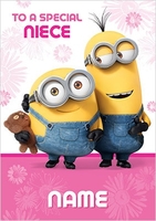 Minions - To a Special Niece - A5 - By Funky Pigeon