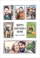 Mint Birthday Multi Photo Card - A6 - By Funky Pigeon