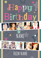 Multi Photo Upload - Birthday Card Female Photo Strips - Giant - By Funky Pigeon