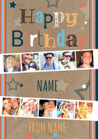 Multi Photo Upload - Birthday Card Male Photo Strips - Giant - By Funky Pigeon