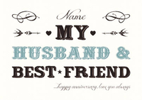 My Husband & Best Friend Personalised Wedding Anniversary Card - Large (A4) - By Funky Pigeon