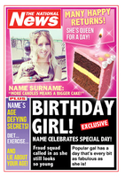 National News - Birthday Girl - A5 - By Funky Pigeon