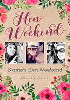 Neon Blush - Multi Photo Upload Hen Weekend Card - Large (A4) - By Funky Pigeon