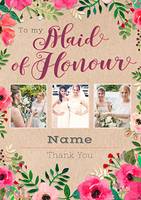 Neon Blush - Multi Photo Upload Maid of Honour Thank You Card - Large (A4) - By Funky Pigeon