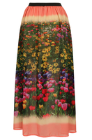 Neon Rose Digital Floral Maxi Skirt