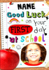 Neon Sketch - 1st Day At School Photo - A5 - By Funky Pigeon