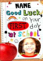 Neon Sketch - 1st Day At School Photo - Large (A4) - By Funky Pigeon