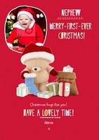 Nephew First Ever Christmas Card - Personalised With Photo Upload - Large (A4) - By Funky Pigeon