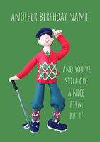 Nice Firm Putt Personalised Card - A5 - By Funky Pigeon