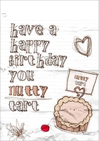Nutty Tart Birthday Card - A5 - By Funky Pigeon