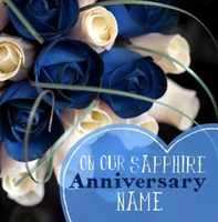 On Our Sapphire 45 Year Wedding Anniversary Card - Personalised - Square - By Funky Pigeon
