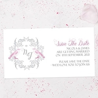 Ornate Love Birds Save the Date Magnets
