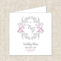 Ornate Love Birds Table Menu