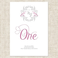 Ornate Love Birds Table Name/Number