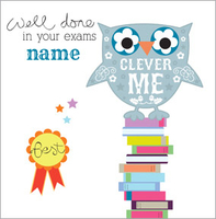 Owl Well Done In Your Exams Card - Personalised - Large Square - By Funky Pigeon