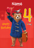 Paddington Bear Birthday Card - 4th Birthday - A5 - By Funky Pigeon