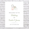 Pastel Mason Jar Flowers Wedding Sign Range