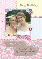 Patchwork - Birthday Card Photo Upload Beautiful Friend - Giant - By Funky Pigeon