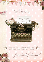Peony Teacups - Friend - Large (A4) - By Funky Pigeon