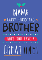 Personalised Brother Christmas Card - Giant - By Funky Pigeon