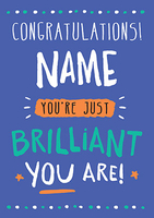 Personalised Congratulations Card - You Are Brilliant - A5 - By Funky Pigeon