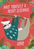 Personalised Merry Slothmas Card - Large (A4) - By Funky Pigeon