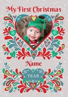 Personalised My First Christmas Card - Photo Upload - Large (A4) - By Funky Pigeon