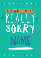 Personalised Really Sorry Card - Large (A4) - By Funky Pigeon