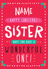 Personalised Sister Christmas Card - Large (A4) - By Funky Pigeon