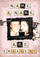 Pink Floral Engagement Card - Personalised with Photo Upload - Giant - By Funky Pigeon