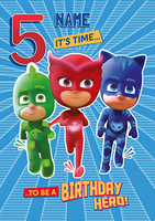 PJ Masks Age 5 Personalised Birthday Card - A5 - By Funky Pigeon